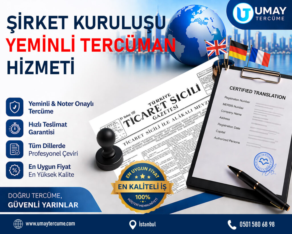 Şirket Kuruluş için Yeminli Tercüman