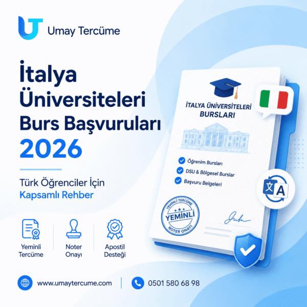 İtalya Üniversiteleri Burs Başvuruları 2026, İtalyanca Yeminli Tercüman